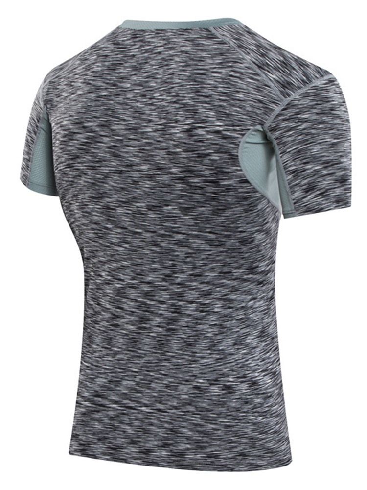 Blusa De Cor Masculina Estampada De Secagem Rápida Mangas Curtas Tops Esportivos