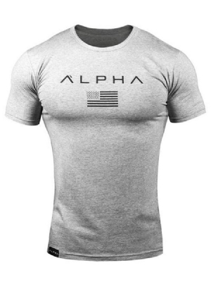 Camiseta Masculina Camuflagem Estampada De Ginástica Esportiva