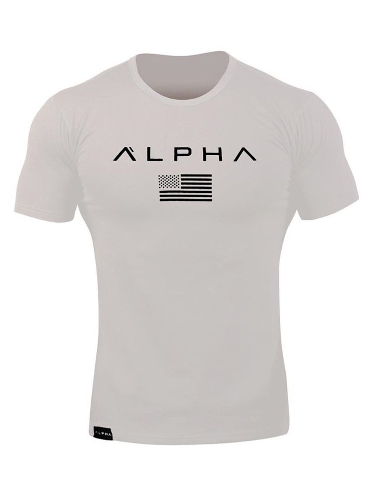 Camiseta Masculina Camuflagem Estampada De Ginástica Esportiva