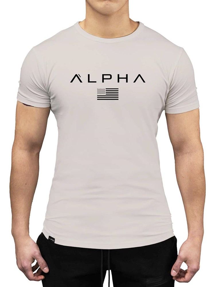 Camiseta Masculina Camuflagem Estampada De Ginástica Esportiva