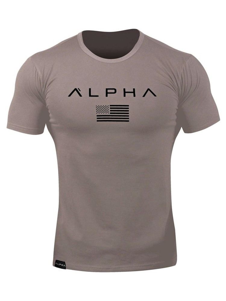 Camiseta Masculina Camuflagem Estampada De Ginástica Esportiva