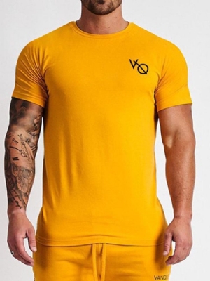 Camiseta Masculina Respirável Estampa Pulôver De Ginástica Esportiva
