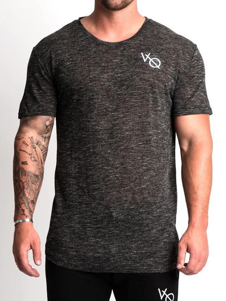 Camiseta Masculina Respirável Estampa Pulôver De Ginástica Esportiva