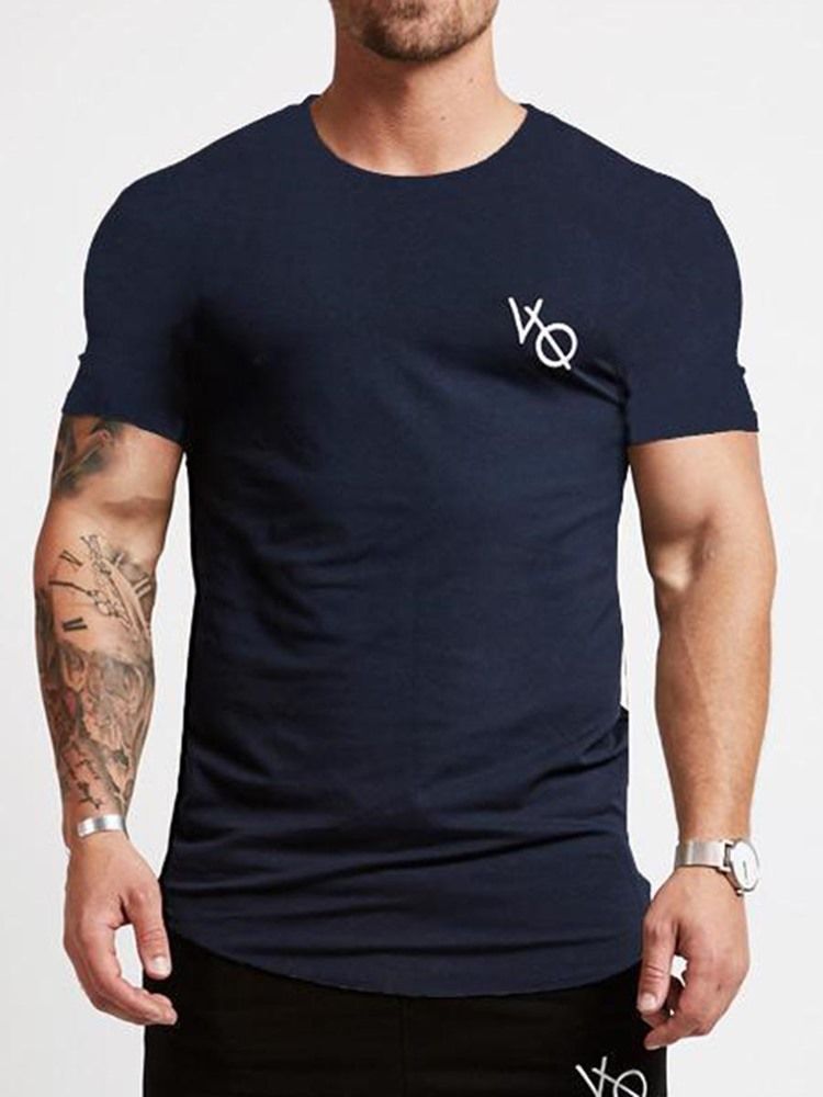 Camiseta Masculina Respirável Estampa Pulôver De Ginástica Esportiva