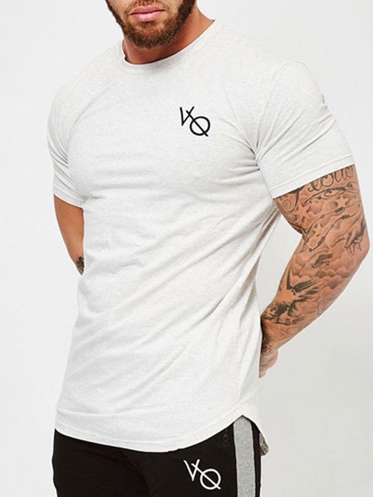 Camiseta Masculina Respirável Estampa Pulôver De Ginástica Esportiva