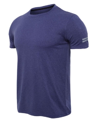 Camiseta Masculina Sólida De Secagem Rápida De Ginástica Esportiva De Manga Curta