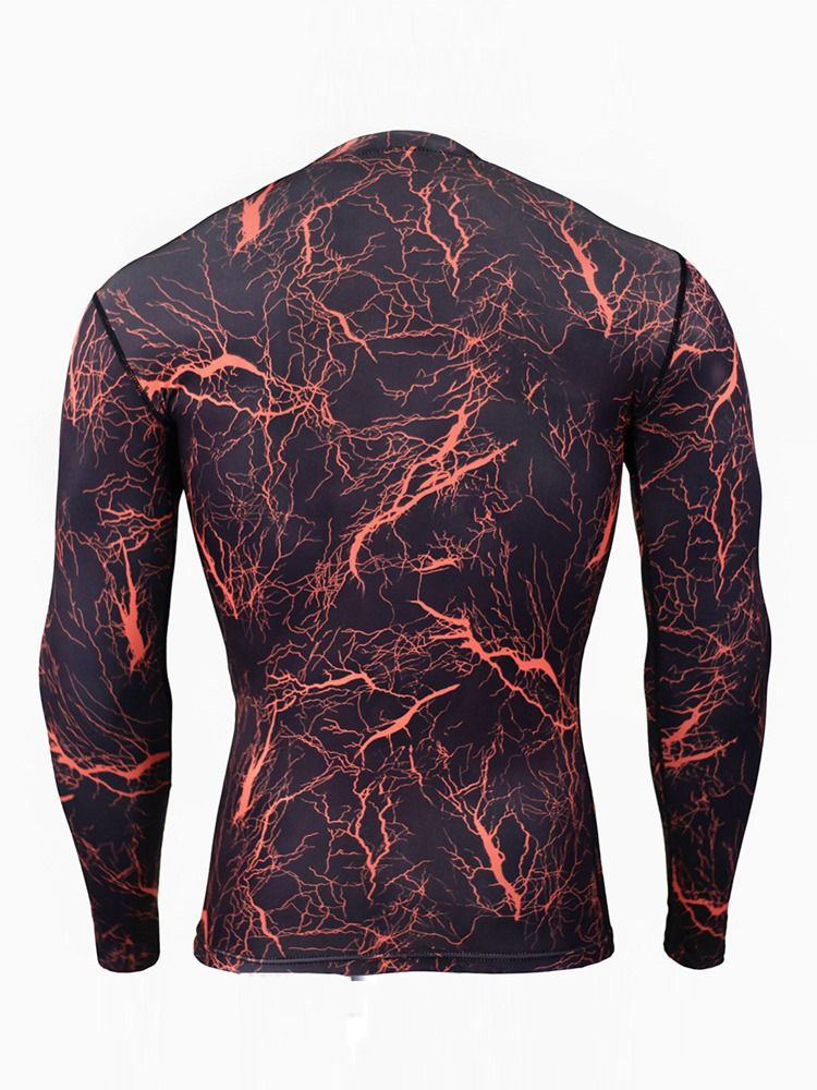 Camuflagem Masculina Respirável Patchwork Mangas Compridas Blusas Esportivas