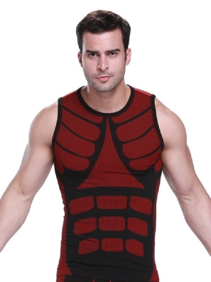 Colete Esportivo Anti-suor De Secagem Rápida Color Block Para Homens