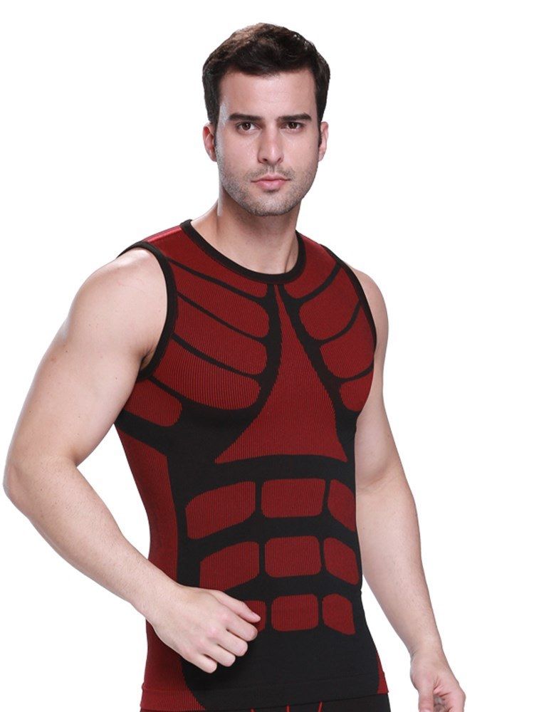 Colete Esportivo Anti-suor De Secagem Rápida Color Block Para Homens