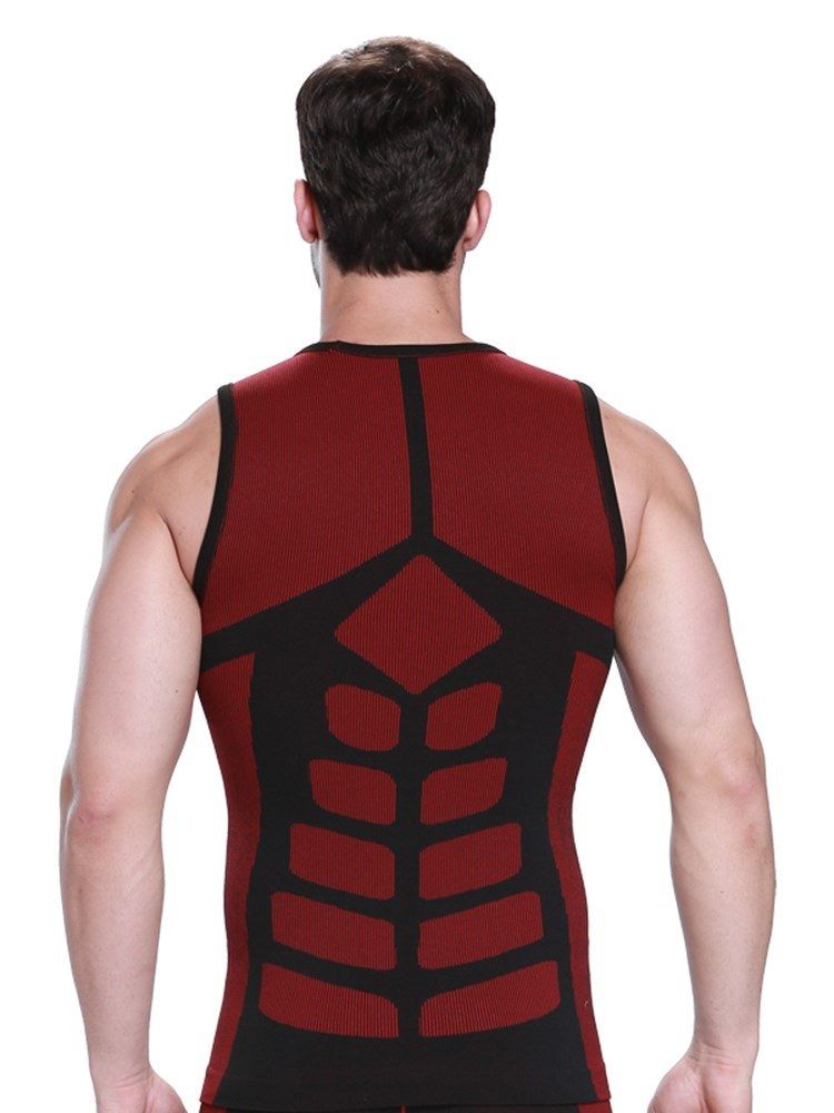 Colete Esportivo Anti-suor De Secagem Rápida Color Block Para Homens