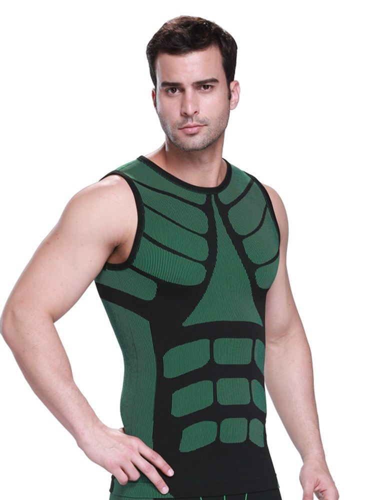 Colete Esportivo Anti-suor De Secagem Rápida Color Block Para Homens