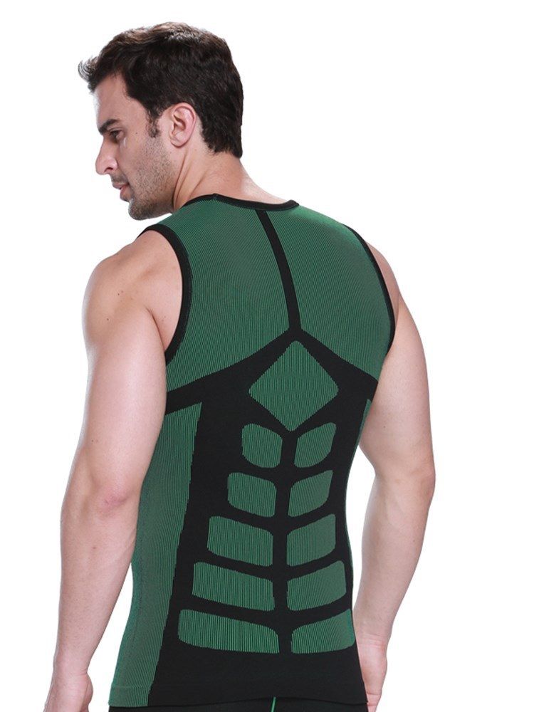 Colete Esportivo Anti-suor De Secagem Rápida Color Block Para Homens