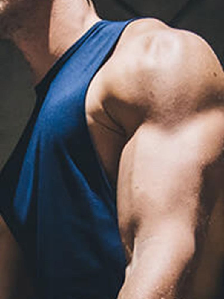 Colete Esportivo Masculino De Algodão Sem Mangas Com Estampa De Carta
