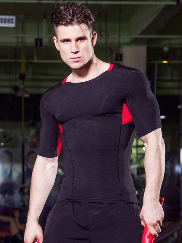 Color Block Running Homens Sports Tops