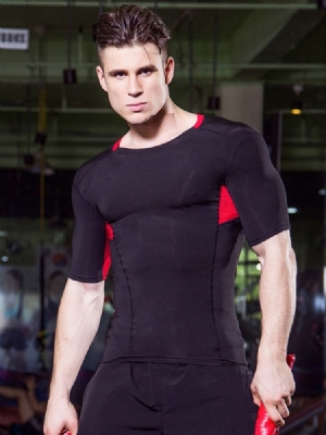 Color Block Running Homens Sports Tops