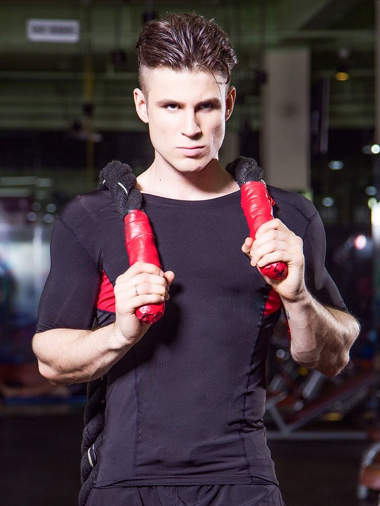 Color Block Running Homens Sports Tops