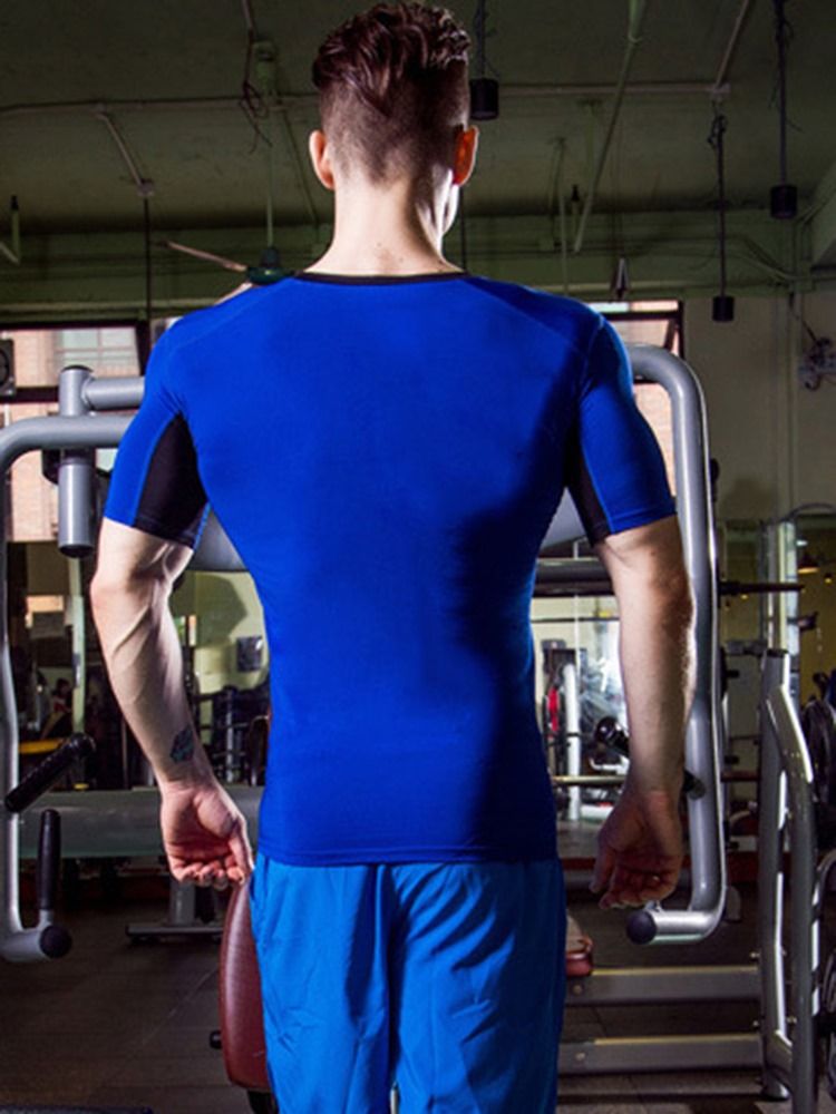 Color Block Running Homens Sports Tops