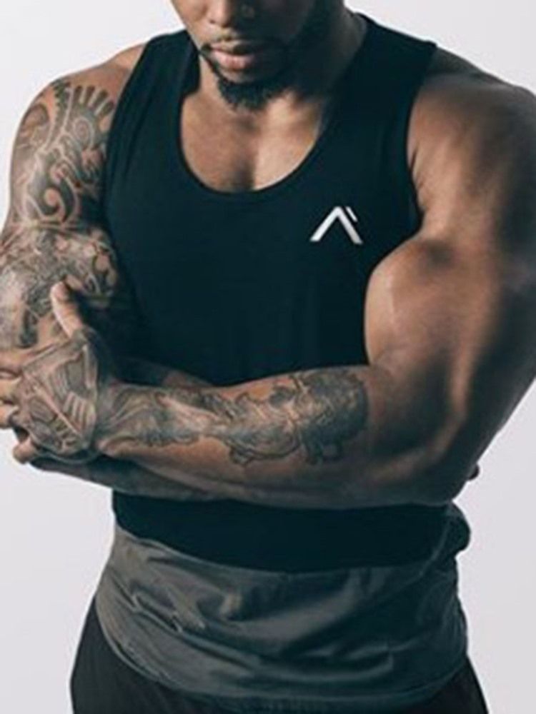 Masculino Color Block Respirável Pullover Colete Esportivo Tops