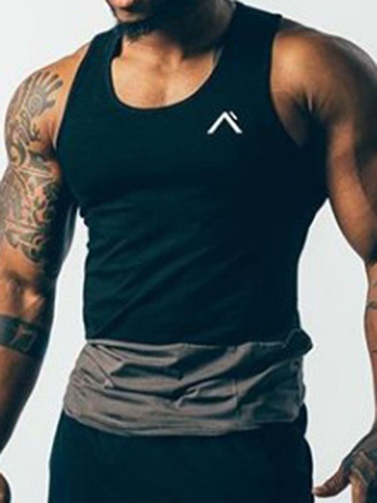 Masculino Color Block Respirável Pullover Colete Esportivo Tops