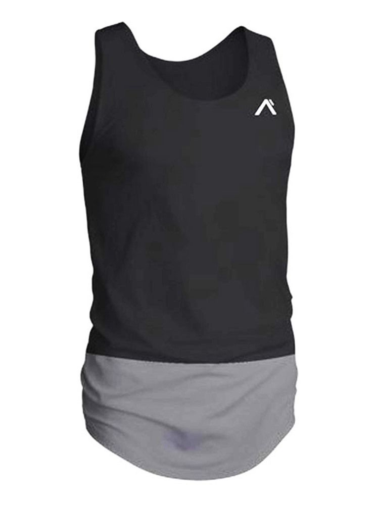 Masculino Color Block Respirável Pullover Colete Esportivo Tops