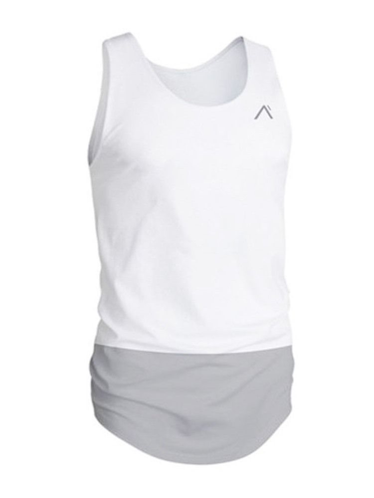 Masculino Color Block Respirável Pullover Colete Esportivo Tops