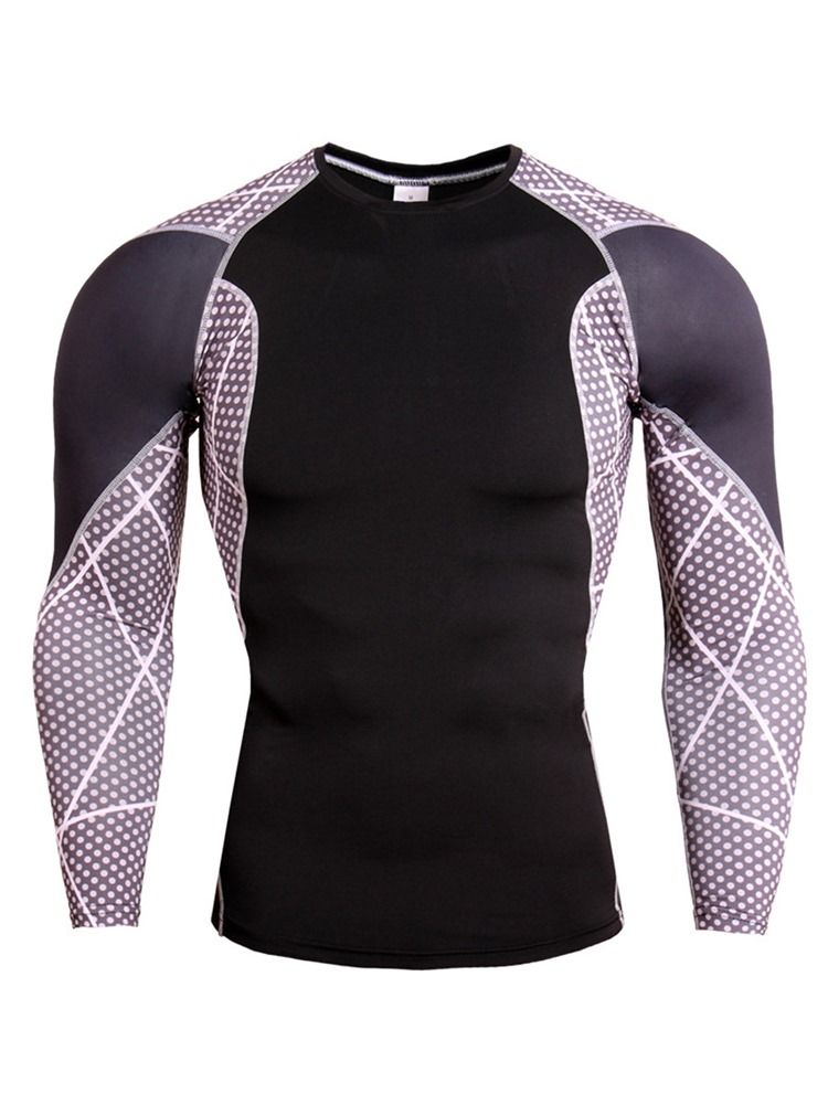 Masculino Patchwork Anti-sweat Mistura Algodão Tops Esportivos