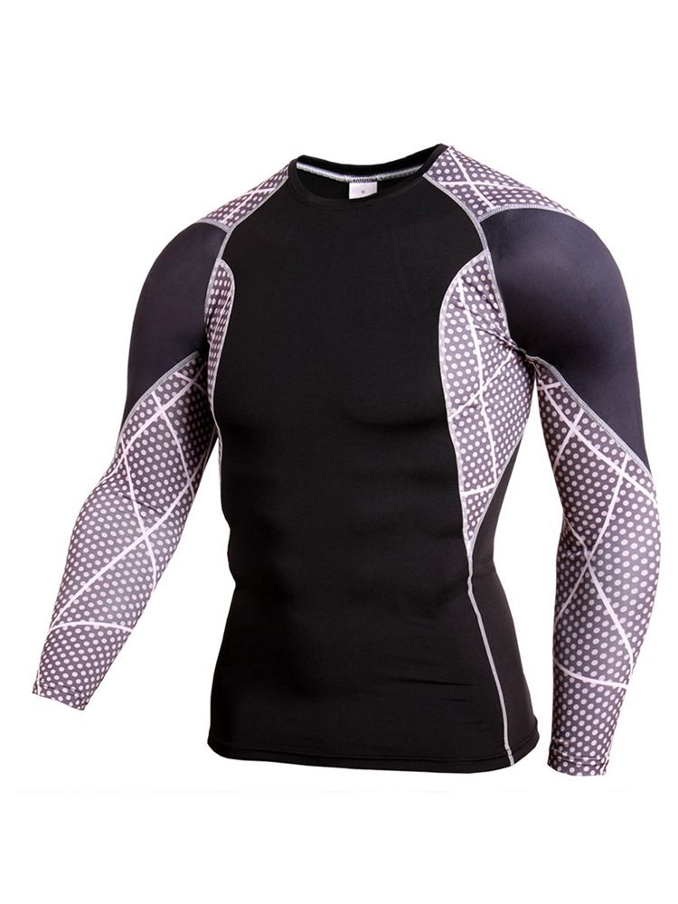 Masculino Patchwork Anti-sweat Mistura Algodão Tops Esportivos