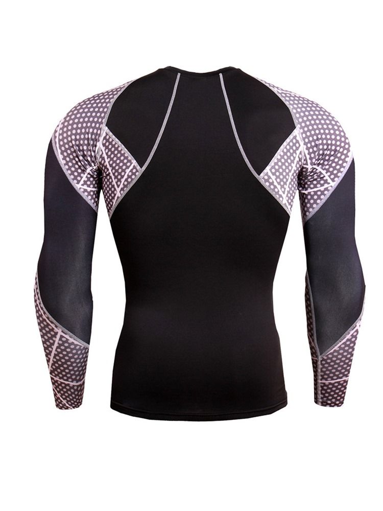 Masculino Patchwork Anti-sweat Mistura Algodão Tops Esportivos