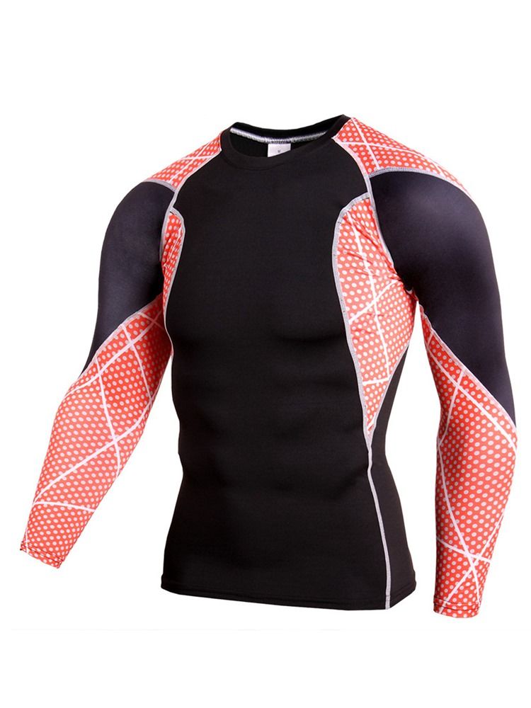 Masculino Patchwork Anti-sweat Mistura Algodão Tops Esportivos