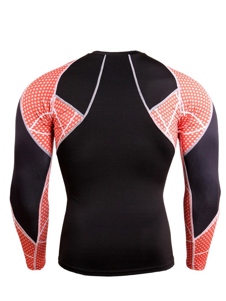 Masculino Patchwork Anti-sweat Mistura Algodão Tops Esportivos