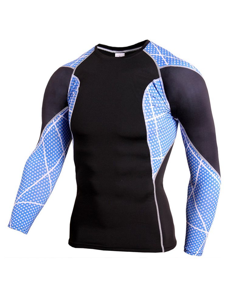 Masculino Patchwork Anti-sweat Mistura Algodão Tops Esportivos