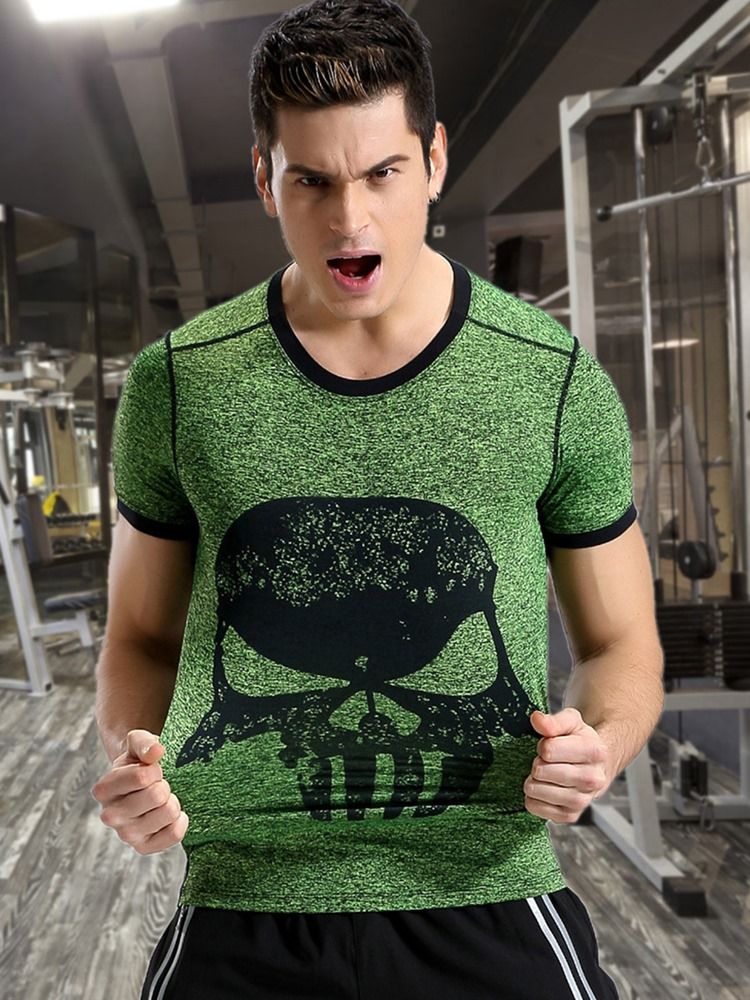 Masculino Print Pullover Sports Tops