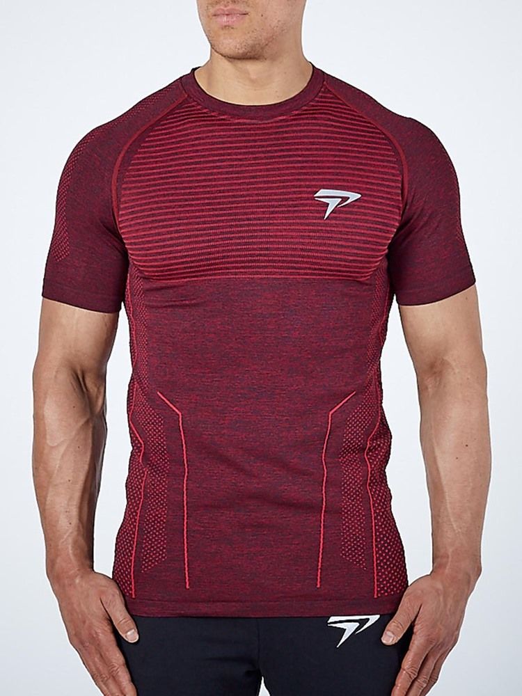 Pulôver Masculino Respirável De Secagem Rápida Manga Curta Tops Esportivos