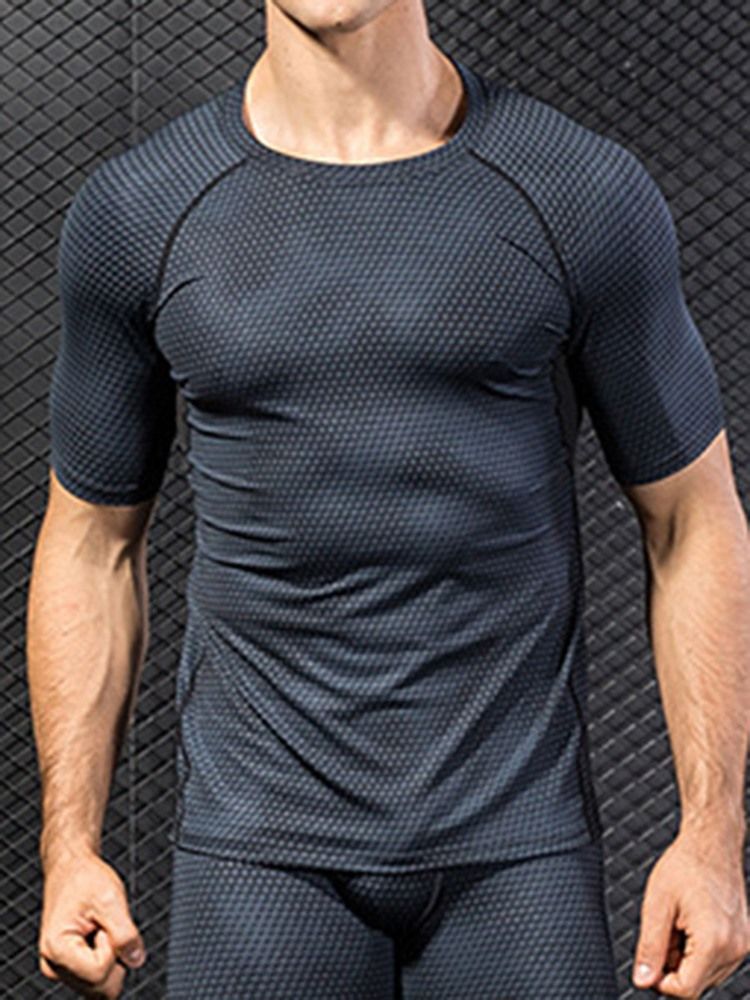 Pulôver Masculino De Secagem Rápida Sólida Tops Esportivos De Corrida