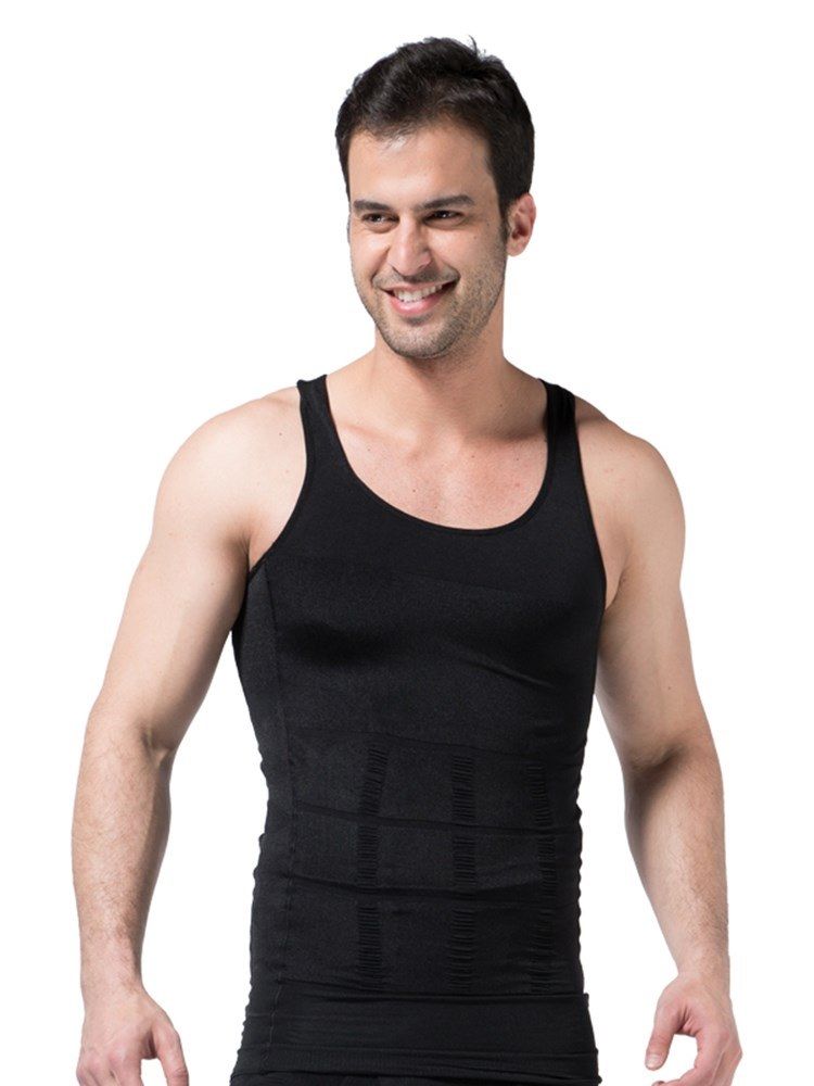 Top De Colete Esportivo De Modelagem De Corpo Sólido Respirável Para Homens