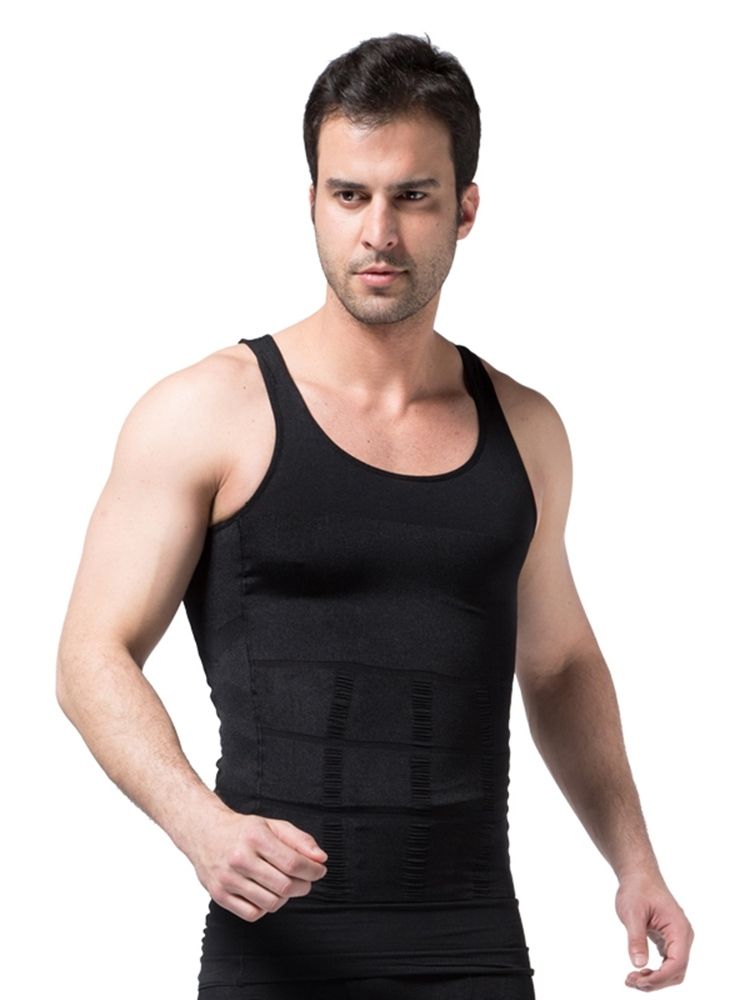 Top De Colete Esportivo De Modelagem De Corpo Sólido Respirável Para Homens