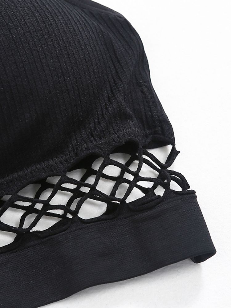 Tops De Corrida Sem Mangas De Patchwork Respirável Sólido Feminino