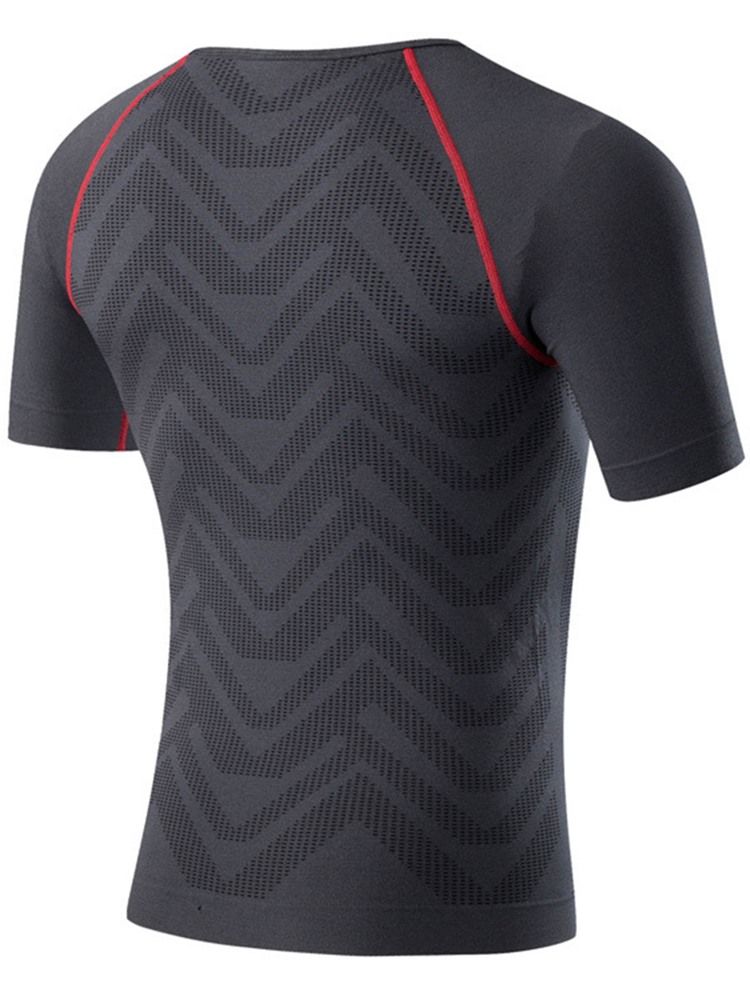 Tops Esportivos De Manga Curta Masculina Color Block De Secagem Rápida