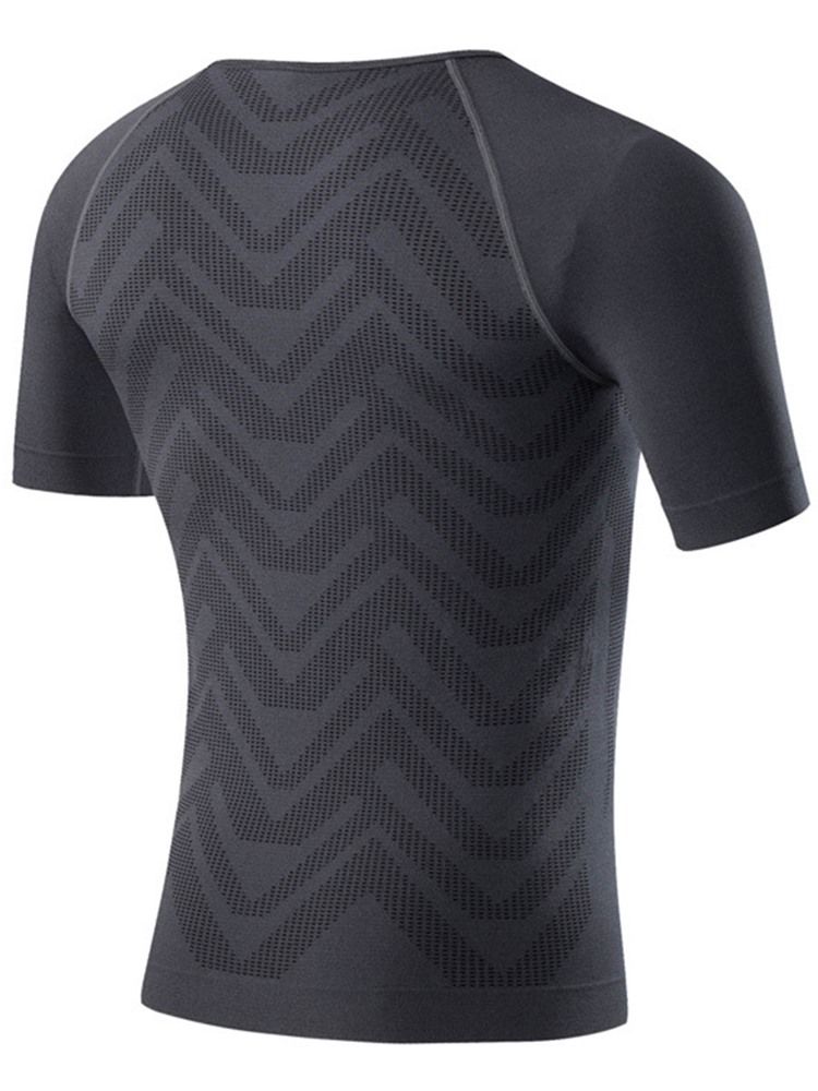 Tops Esportivos De Manga Curta Masculina Color Block De Secagem Rápida