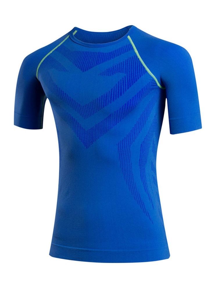 Tops Esportivos De Manga Curta Masculina Color Block De Secagem Rápida