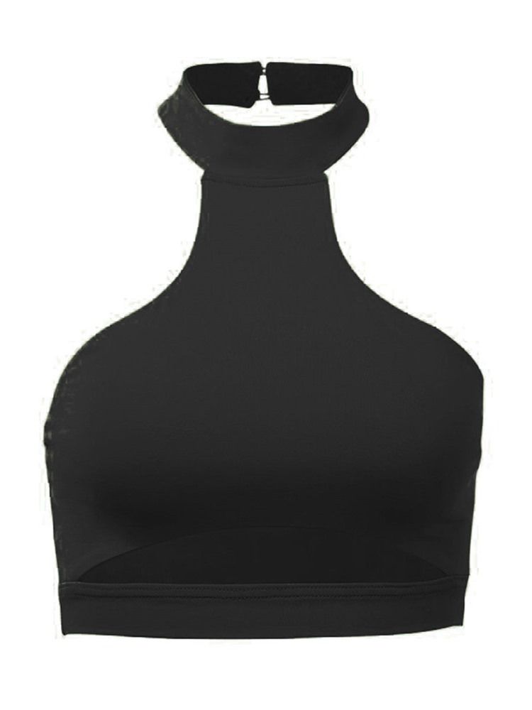 Tops De Ginástica Esportiva Com Halter Sem Mangas Femininas