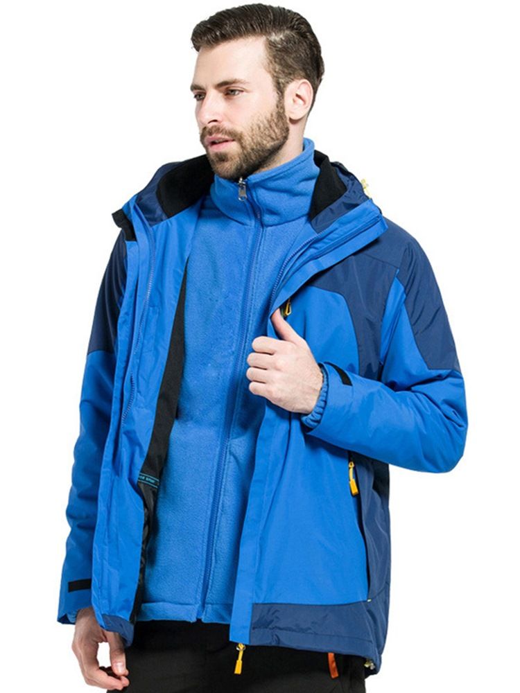 Traje Masculino À Prova D'água De Duas Peças Em Blocos Coloridos
