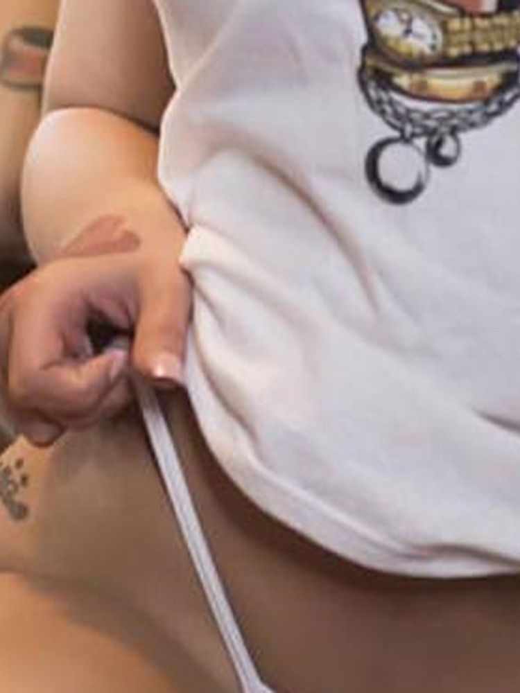 Camiseta Casual Feminina Padrão De Manga Curta Em Volta Do Pescoço