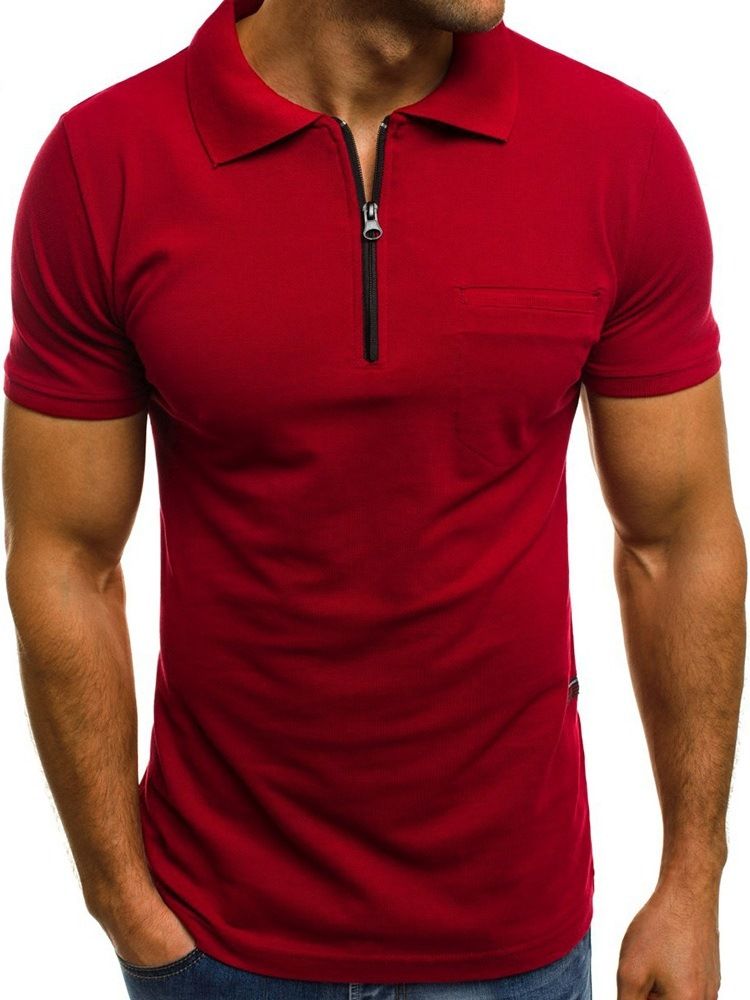 Camiseta Casual Simples De Gola Polo Masculina Solta