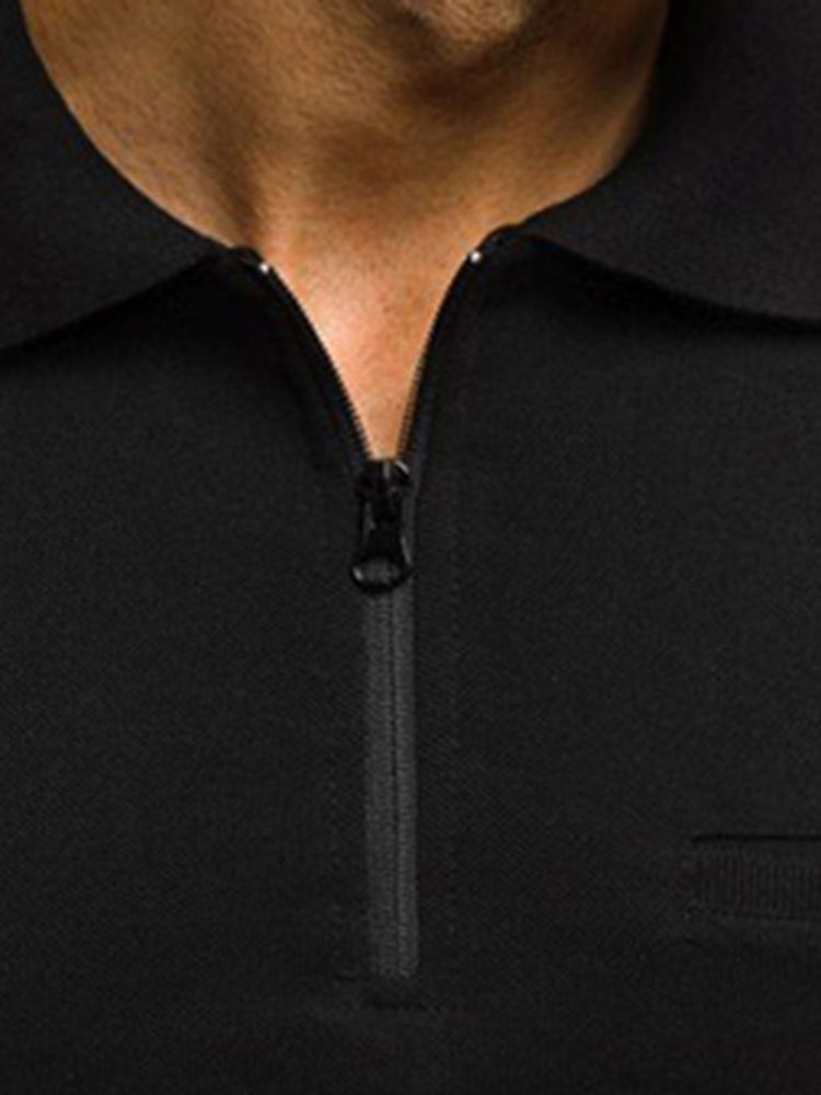 Camiseta Casual Simples De Gola Polo Masculina Solta