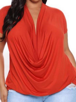 Camiseta Feminina Simples De Manga Curta Padrão Solta