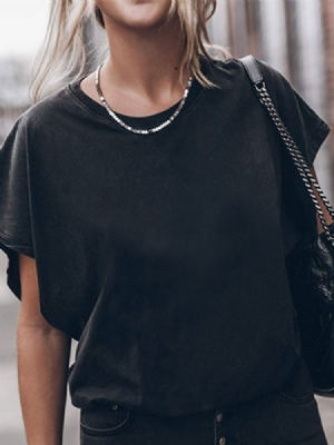 Camiseta Feminina De Verão Simples De Manga Curta Curta Padrão