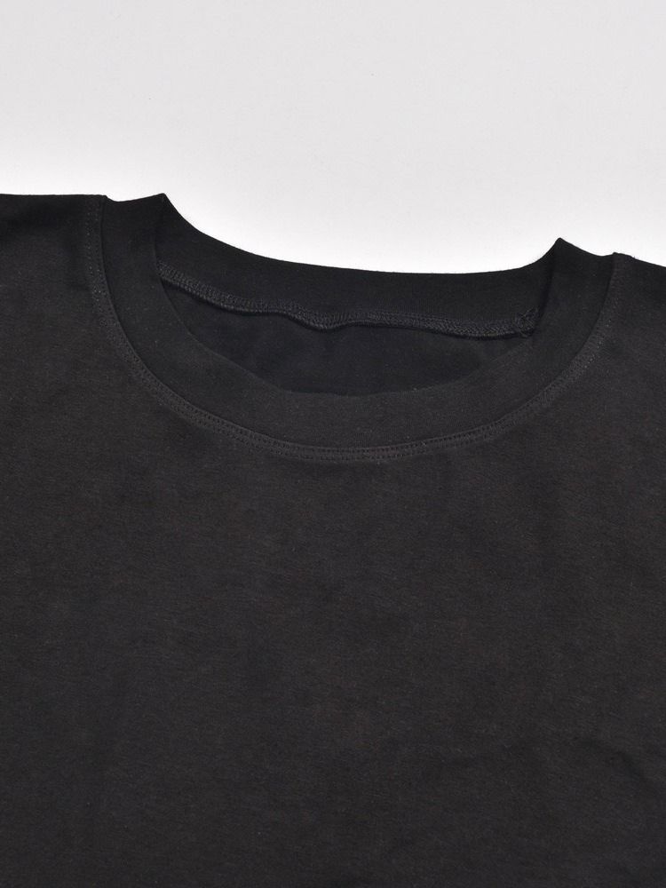 Camiseta Feminina De Verão Simples De Manga Curta Curta Padrão