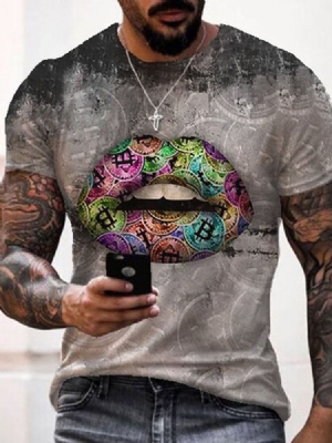 Camiseta Masculina Casual Decote Redondo Manga Curta