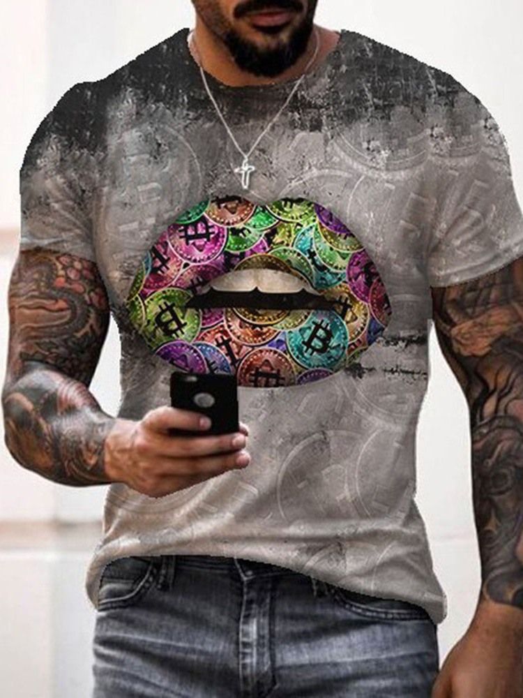 Camiseta Masculina Casual Decote Redondo Manga Curta